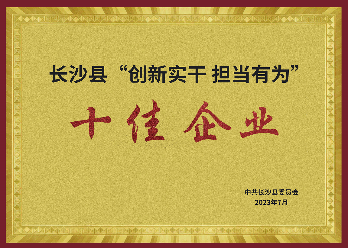 長沙縣“創新實干 擔當有為” 十佳企業